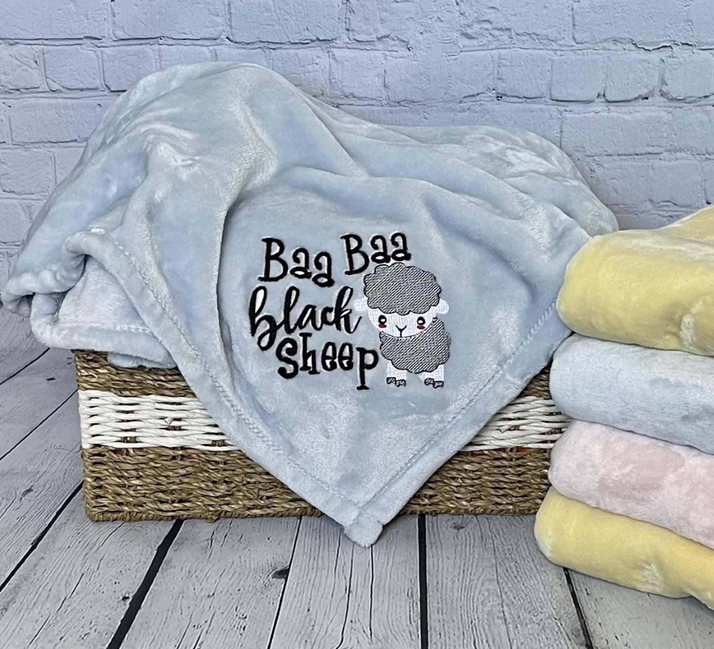 Baa Baa Black Sheep nursery rhyme baby blanket